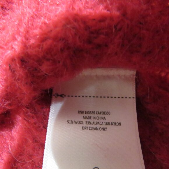 JOIE Blanche Crew Neck Alpaca Wool Blend Sweater in Fuchsia Red Quiet Luxury - Picture 14 of 14